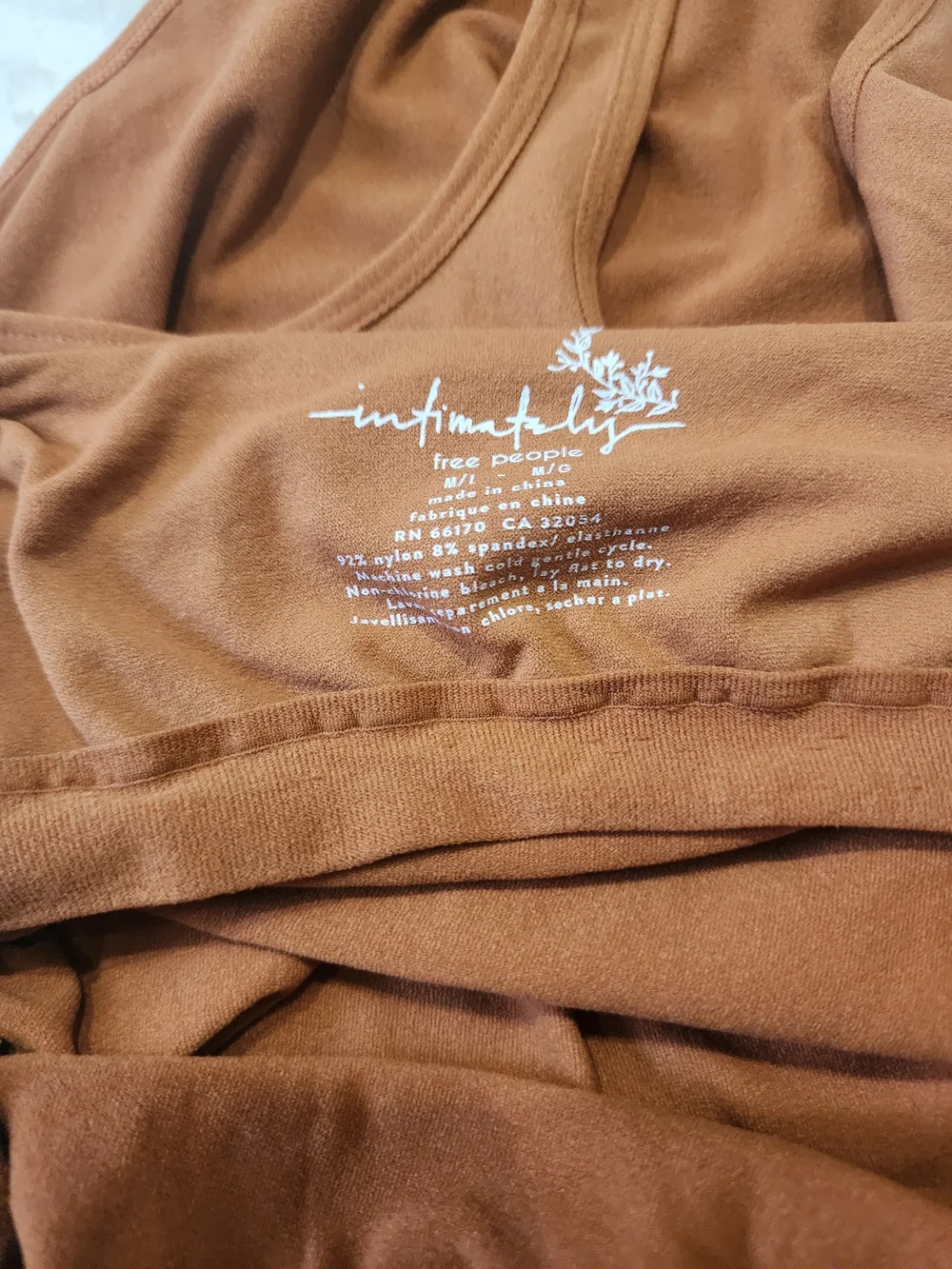 Free People Rust Brown Spaghetti Strap Bodysuit